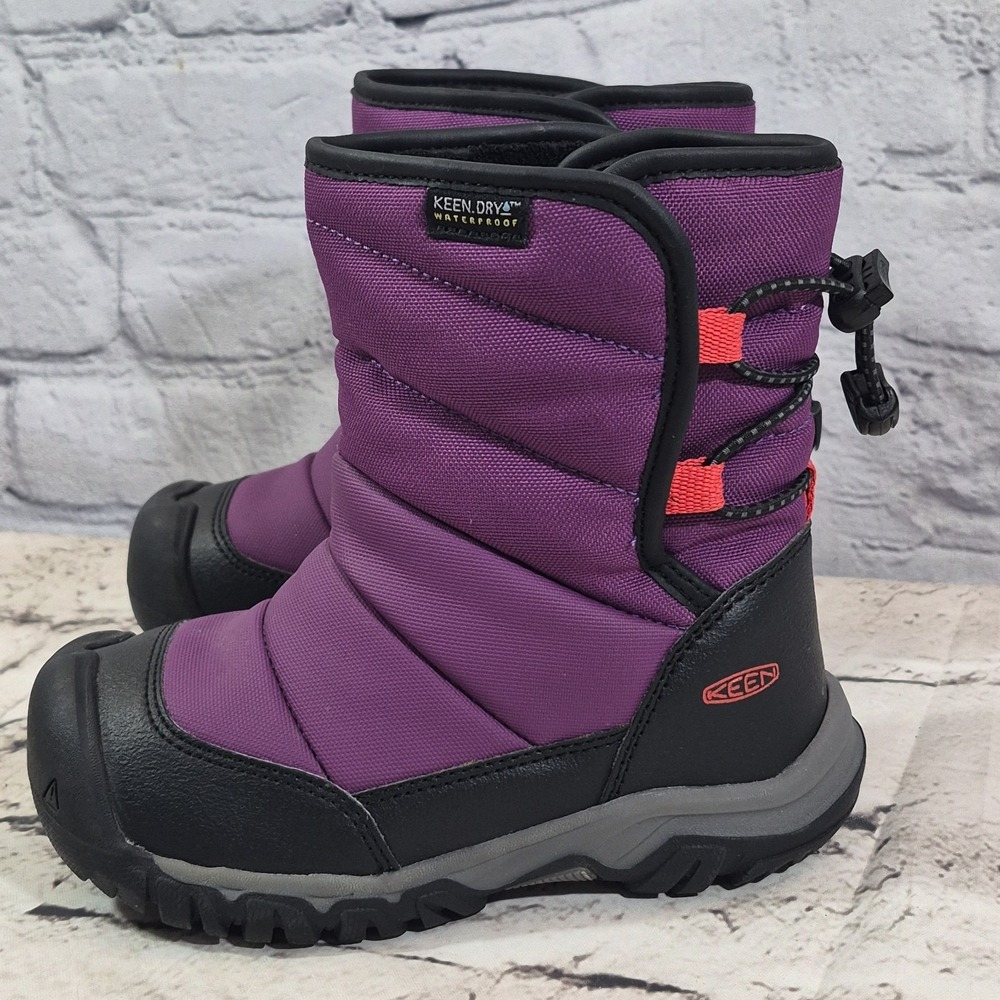 KEEN Puffrider Toddler Snow/Mud Boots Size 10 Plum Purple Waterproof Easy-On